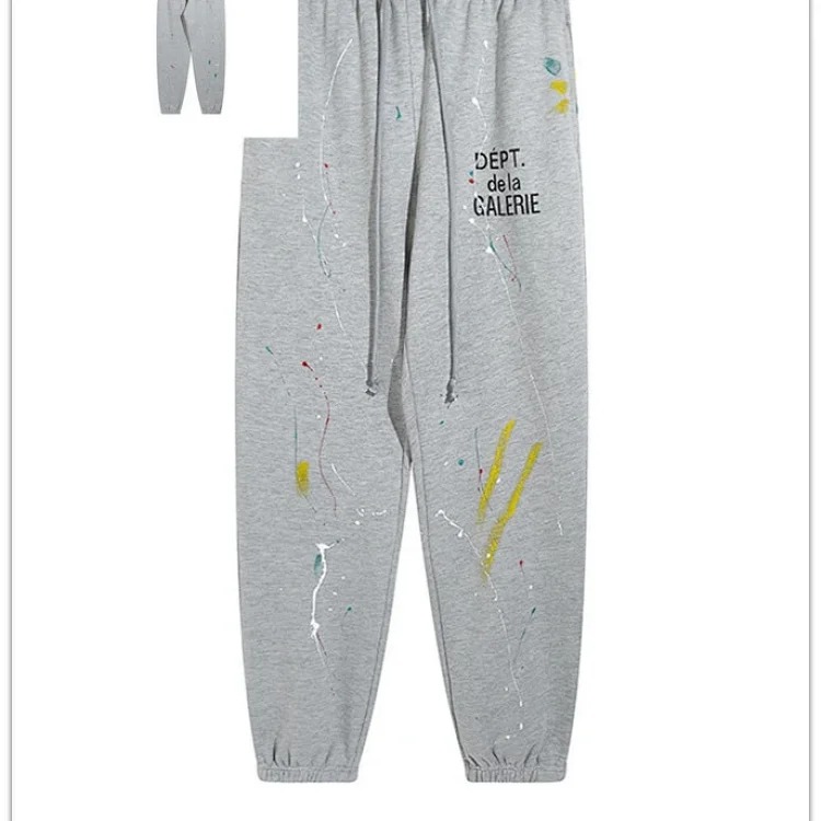 Dep hand-painted splash-ink stitching drawstring high street casual sweatpants