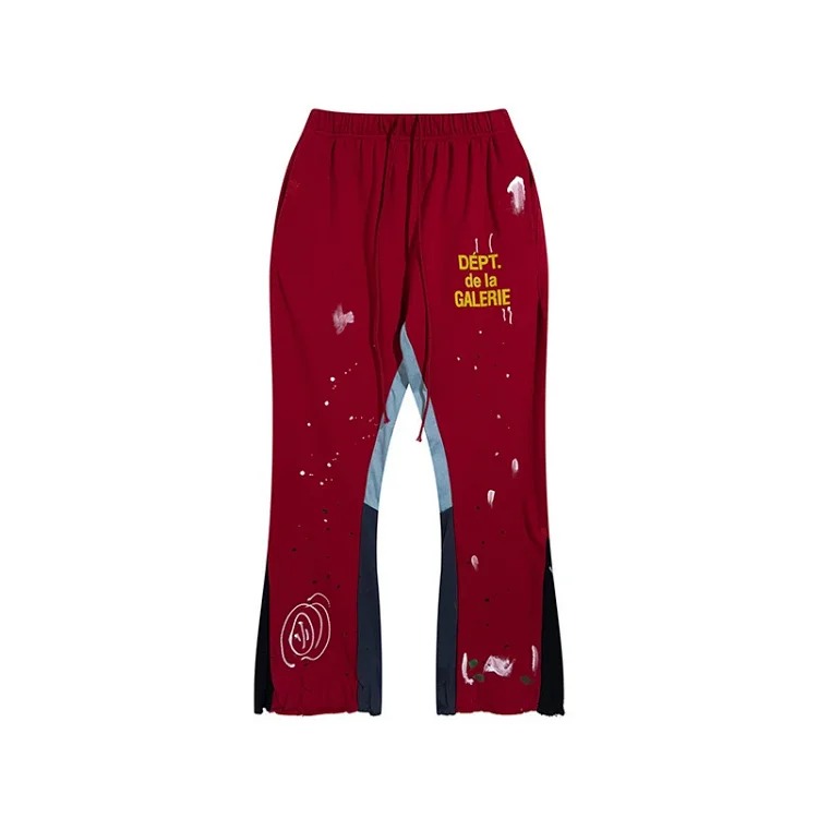 Dep hand-painted splash-ink stitching drawstring high street casual sweatpants