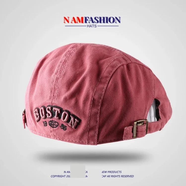 Japanese ins reverse beret hat for men and women Harajuku retro khaki hat versatile personalized buckle forward hat trend
