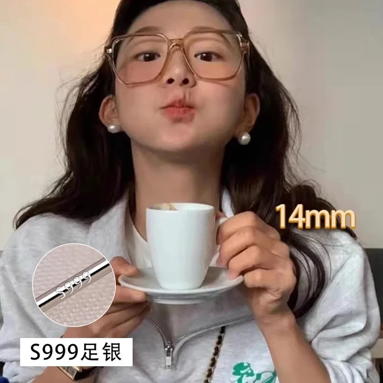 Fever's same style pearl earrings Shijia Zhengyuan s999 silver needle earrings with strong light temperament, light luxury and high-end earrings image 5