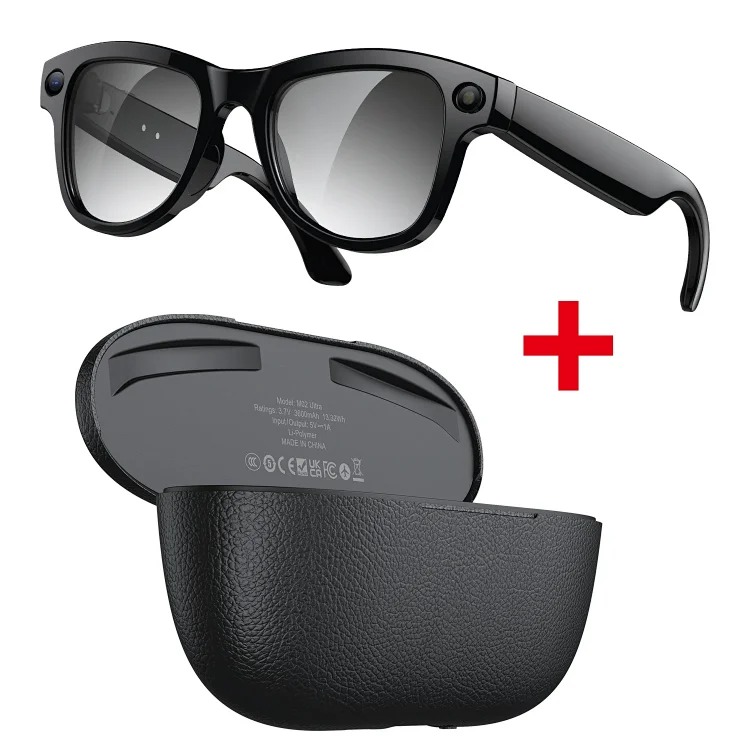 M02 Ultra black technology 8 million pixels reversible charging compartment smart glasses wifi viewing picture recognition translation