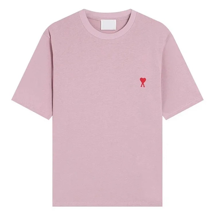 AMI Paris short-sleeved T-shirts for men and women, round neck, loose fit for couples