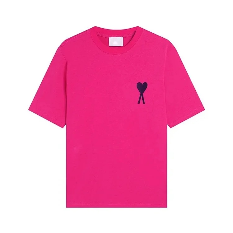 AMI Paris short-sleeved T-shirts for men and women, round neck, loose fit for couples