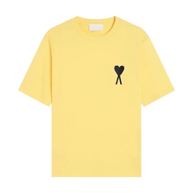 AMI Paris short-sleeved T-shirts for men and women, round neck, loose fit for couples