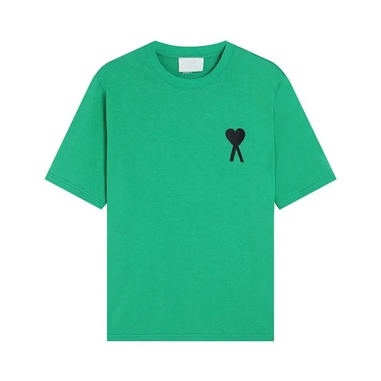 AMI Paris short-sleeved T-shirts for men and women, round neck, loose fit for couples
