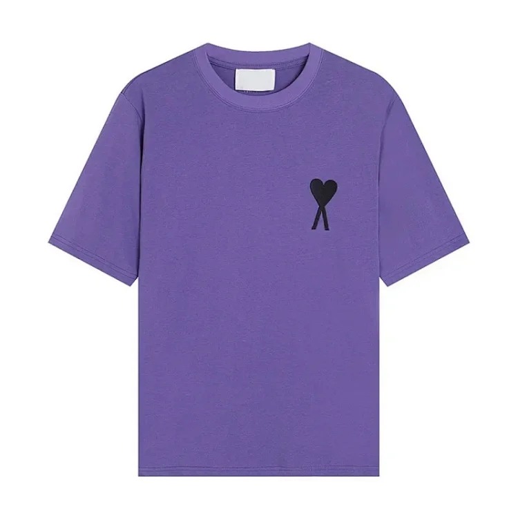 AMI Paris short-sleeved T-shirts for men and women, round neck, loose fit for couples