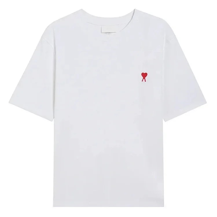 AMI Paris short-sleeved T-shirts for men and women, round neck, loose fit for couples
