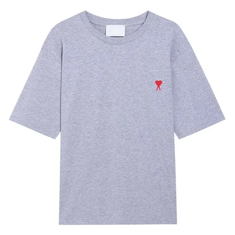 AMI Paris short-sleeved T-shirts for men and women, round neck, loose fit for couples
