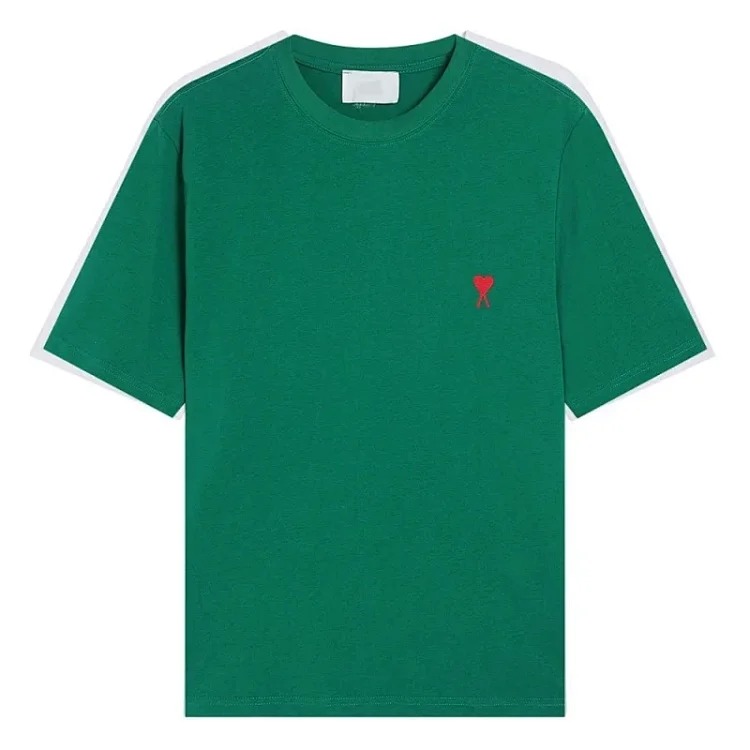 AMI Paris short-sleeved T-shirts for men and women, round neck, loose fit for couples