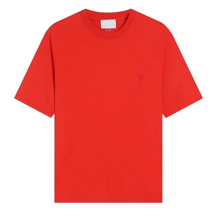 AMI Paris short-sleeved T-shirts for men and women, round neck, loose fit for couples