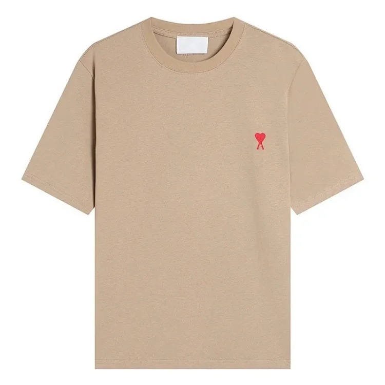 AMI Paris short-sleeved T-shirts for men and women, round neck, loose fit for couples
