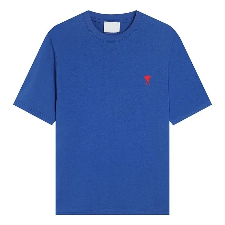 AMI Paris short-sleeved T-shirts for men and women, round neck, loose fit for couples