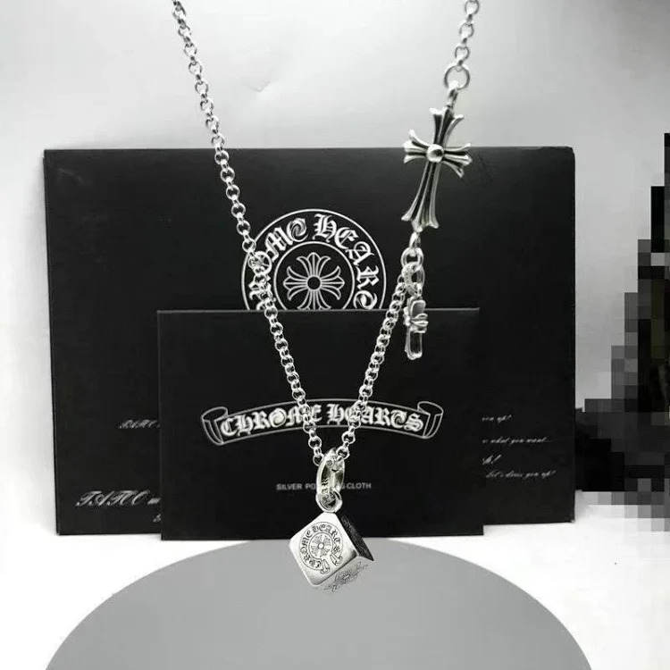 S925 sterling silver cross flower ball buckle waist trouser chain bag chain personalized retro European and American bag hanging chain thick