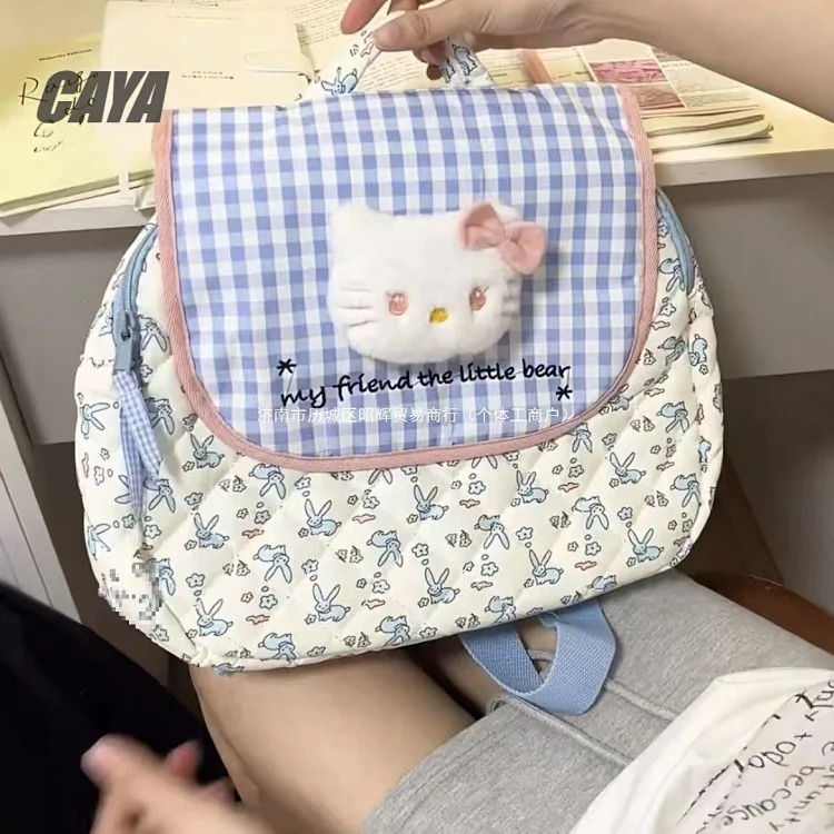 Ins fresh kitty Korean cute cartoon student school bag backpack travel outdoor portable bag FQ
