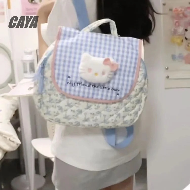 Ins fresh kitty Korean cute cartoon student school bag backpack travel outdoor portable bag FQ