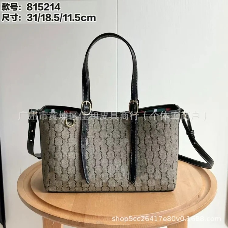 GG Tote Bag Emblem Series Shopping Bag High-end Commuting Handbag Large Capacity Armpit Large Bag Tote Bag image 3