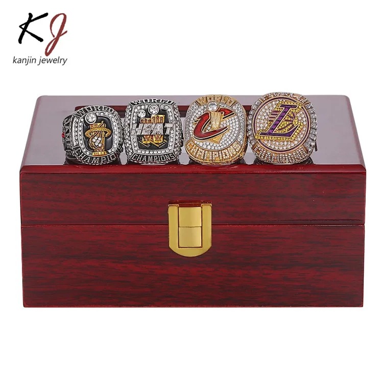 Amazon 4-piece set 2020 NBA James Lakers Cavaliers championship ring four crown ring integrated flip cover