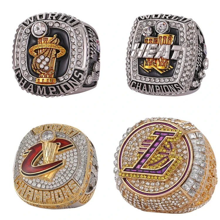 Amazon 4-piece set 2020 NBA James Lakers Cavaliers championship ring four crown ring integrated flip cover