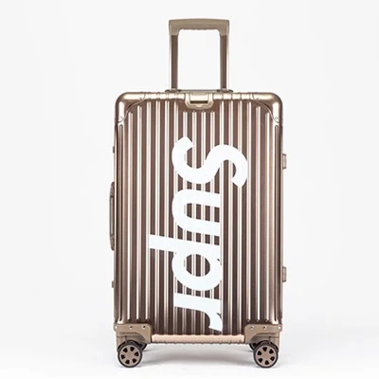 Aluminum magnesium alloy suitcase universal wheels business metal hard suitcase 20-inch boarding case