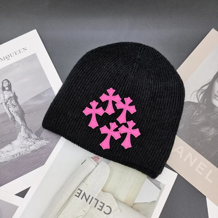 Cross loose pile hat knitted hat cold hat