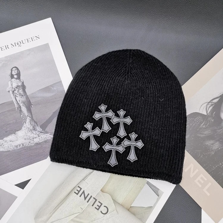 Cross loose pile hat knitted hat cold hat