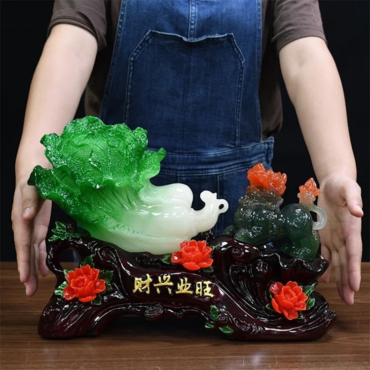 Lucky cabbage ornaments, living room entrance, wine cabinet decoration, store front desk decoration, housewarming opening, gift giving(pic2) Lucky cabbage ornaments, living room entrance, wine cabinet decoration, store front desk decoration, housewarming opening, gift giving