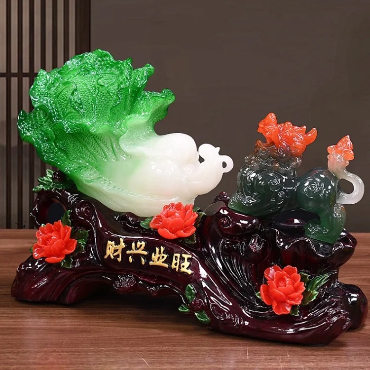 Lucky cabbage ornaments, living room entrance, wine cabinet decoration, store front desk decoration, housewarming opening, gift giving(pic4) Lucky cabbage ornaments, living room entrance, wine cabinet decoration, store front desk decoration, housewarming opening, gift giving