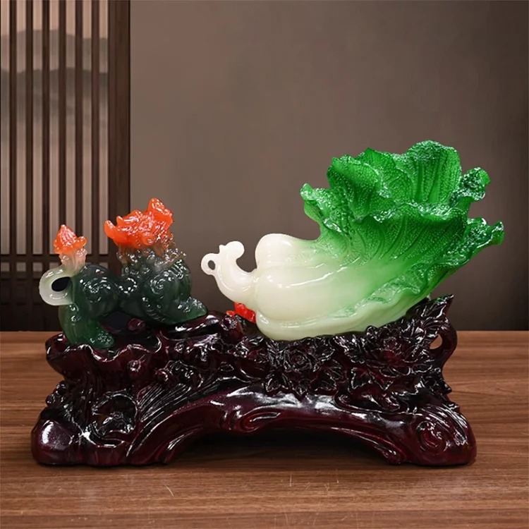 Lucky cabbage ornaments, living room entrance, wine cabinet decoration, store front desk decoration, housewarming opening, gift giving(pic5) Lucky cabbage ornaments, living room entrance, wine cabinet decoration, store front desk decoration, housewarming opening, gift giving