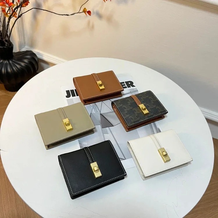 Louis Vuitton SL retro presbyopic card holder wallet short printed buckle multi-card coin purse ID storage bag-5787