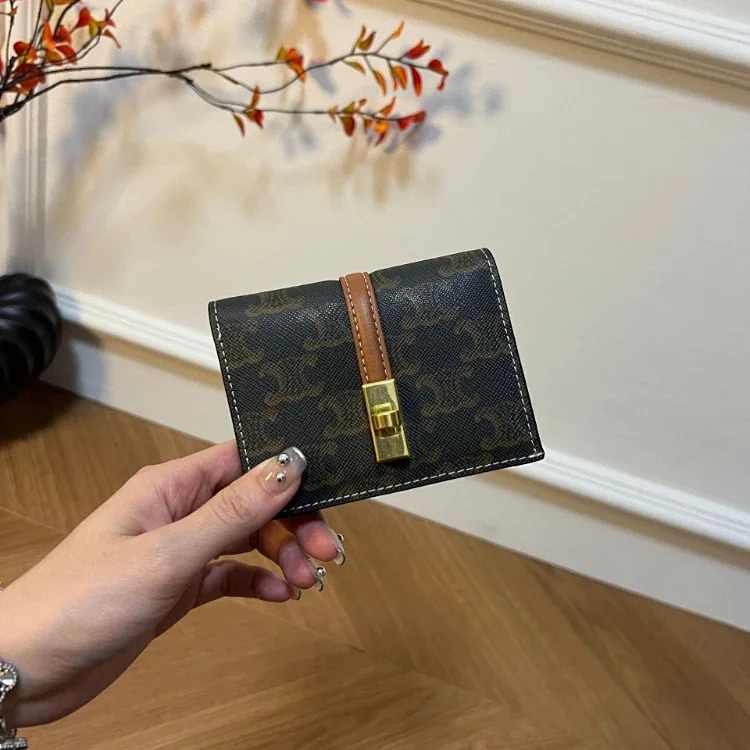 Louis Vuitton SL retro presbyopic card holder wallet short printed buckle multi-card coin purse ID storage bag-5787