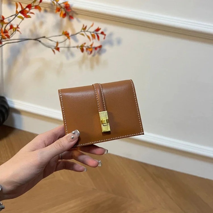 Louis Vuitton SL retro presbyopic card holder wallet short printed buckle multi-card coin purse ID storage bag-5787