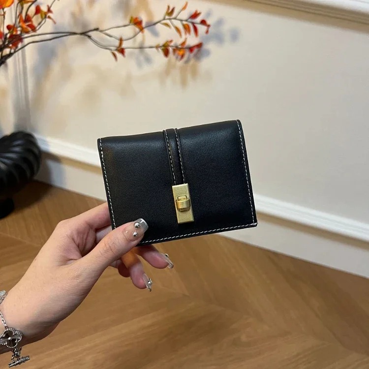 Louis Vuitton SL retro presbyopic card holder wallet short printed buckle multi-card coin purse ID storage bag-5787
