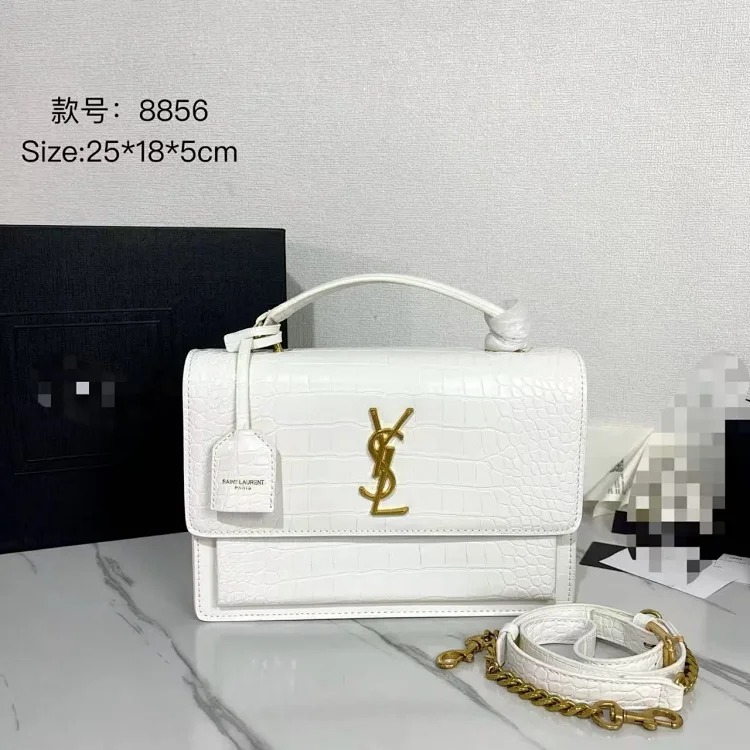 YS popular crocodile pattern genuine leather small square bag for women 2025 new popular commuter temperament handbag single shoulder crossbody bag