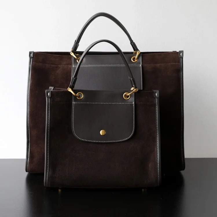 First layer matte deerskin messenger bag for women 2025 autumn and winter single shoulder crossbody large capacity briefcase commuter tote bag