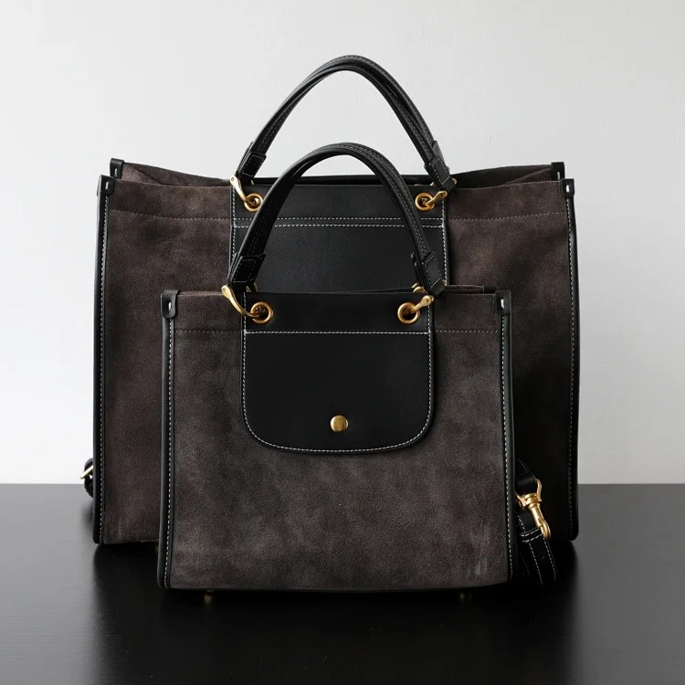 First layer matte deerskin messenger bag for women 2025 autumn and winter single shoulder crossbody large capacity briefcase commuter tote bag