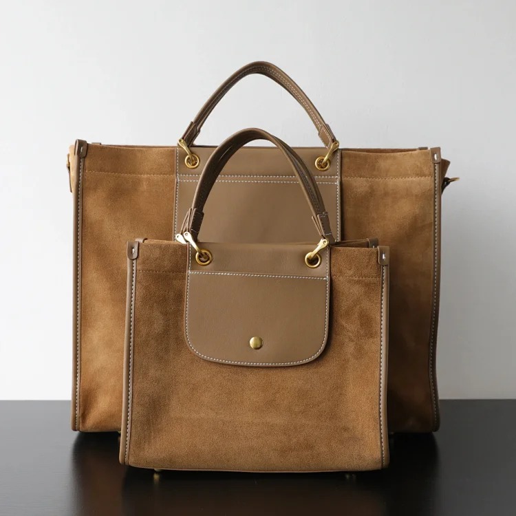 First layer matte deerskin messenger bag for women 2025 autumn and winter single shoulder crossbody large capacity briefcase commuter tote bag