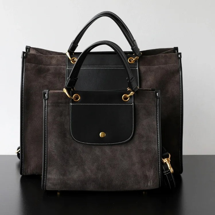 First layer matte deerskin messenger bag for women 2025 autumn and winter single shoulder crossbody large capacity briefcase commuter tote bag