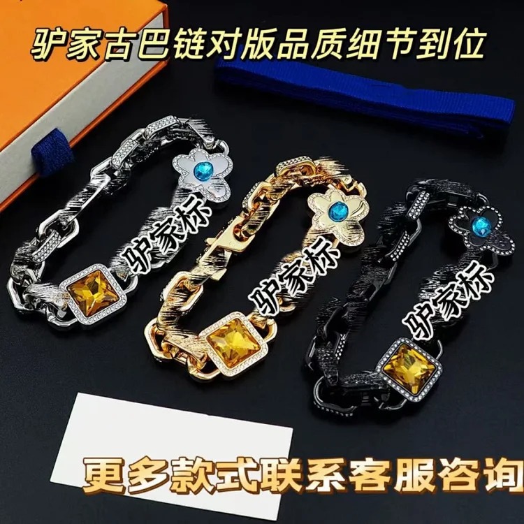 New Bamboo Bracelet Retro Five-Flower Crystal Cuban Hip-Hop Internet Celebrity Cross-border Hot Style Factory Direct Selling Hand Jewelry