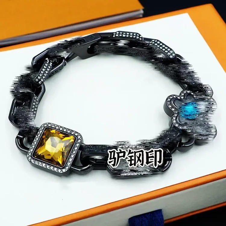 New Bamboo Bracelet Retro Five-Flower Crystal Cuban Hip-Hop Internet Celebrity Cross-border Hot Style Factory Direct Selling Hand Jewelry