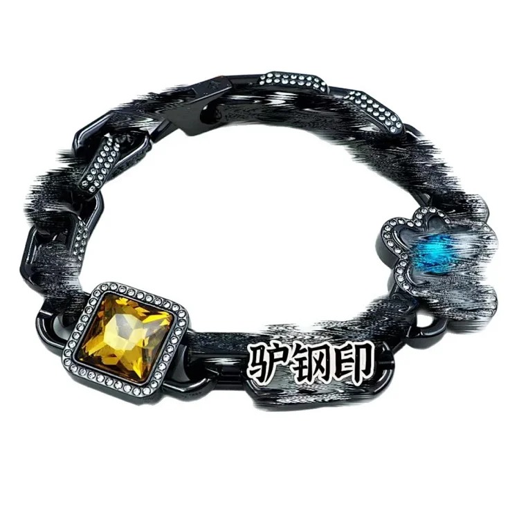 New Bamboo Bracelet Retro Five-Flower Crystal Cuban Hip-Hop Internet Celebrity Cross-border Hot Style Factory Direct Selling Hand Jewelry