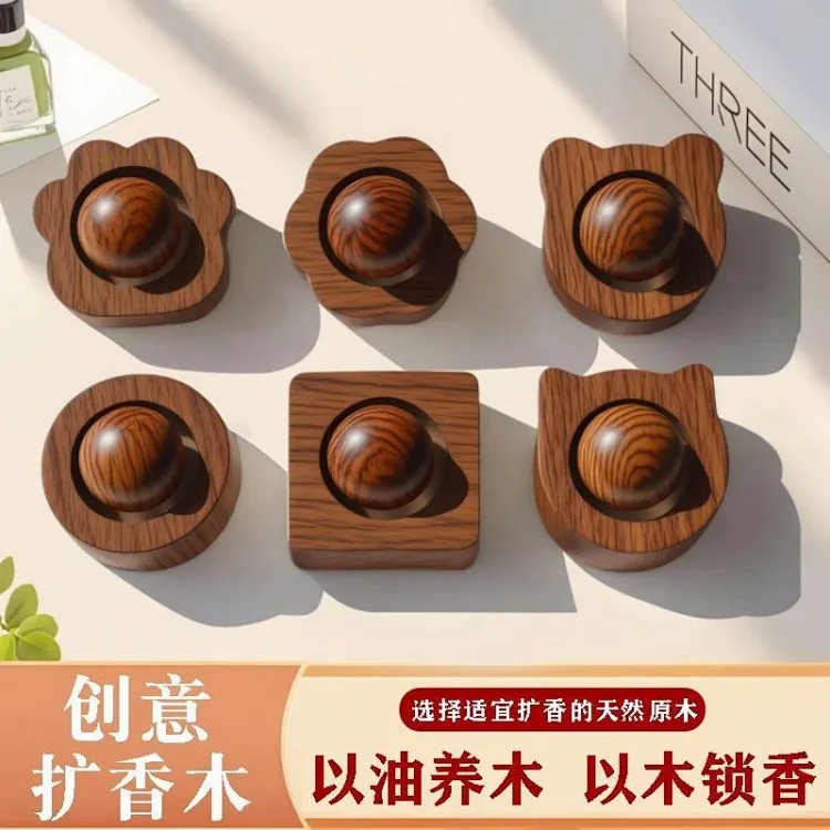 Essentials Planet Convenient Home Diffusing Wooden Car Ornaments Solid Wood Fireless Aromatherapy Indoor Essential Oil Wooden Ball Diffuser