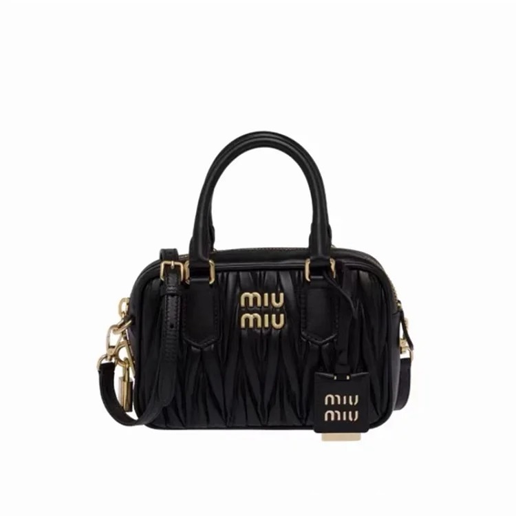 Bowling Pleated Bag Fashionable and Versatile Lambskin Shoulder Crossbody Girl image 2