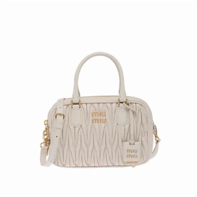 Bowling Pleated Bag Fashionable and Versatile Lambskin Shoulder Crossbody Girl image 3