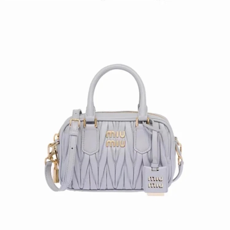 Bowling Pleated Bag Fashionable and Versatile Lambskin Shoulder Crossbody Girl image 6