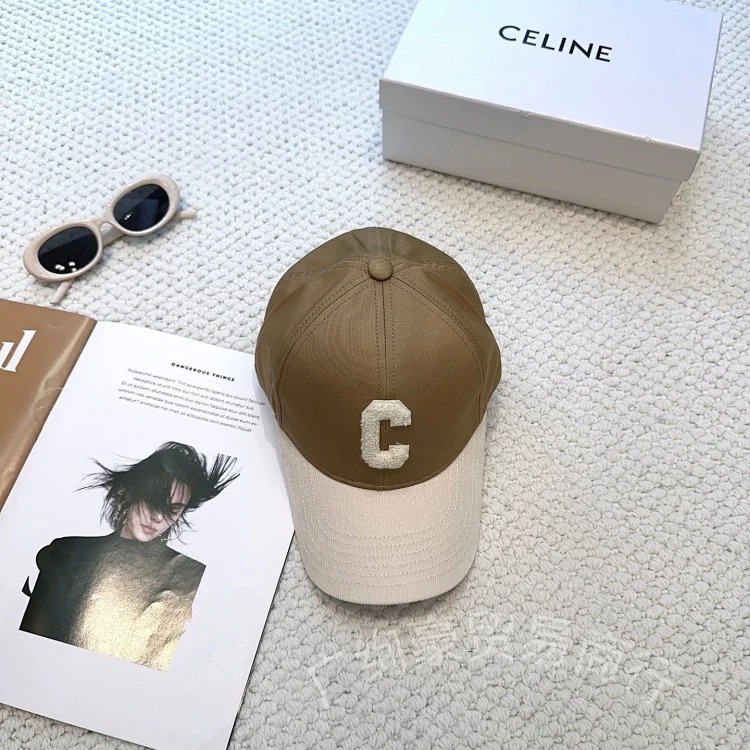 Chanel CE Home British style color block two-color peaked cap embroidered retro style versatile daily baseball cap letter duck tongue