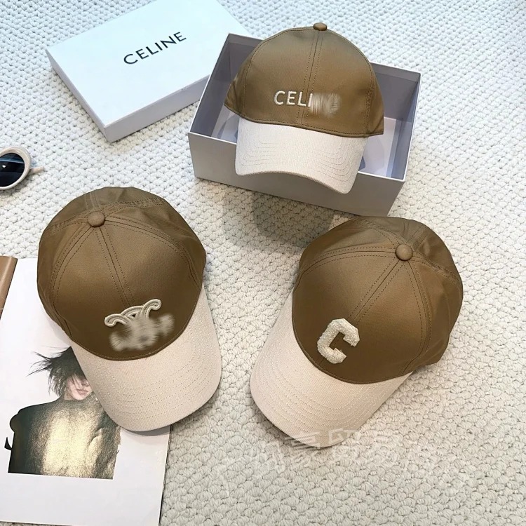Chanel CE Home British style color block two-color peaked cap embroidered retro style versatile daily baseball cap letter duck tongue