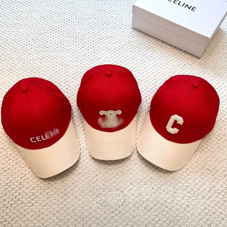 Chanel CE Home British style color block two-color peaked cap embroidered retro style versatile daily baseball cap letter duck tongue