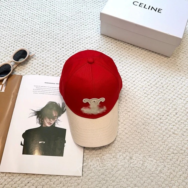 Chanel CE Home British style color block two-color peaked cap embroidered retro style versatile daily baseball cap letter duck tongue