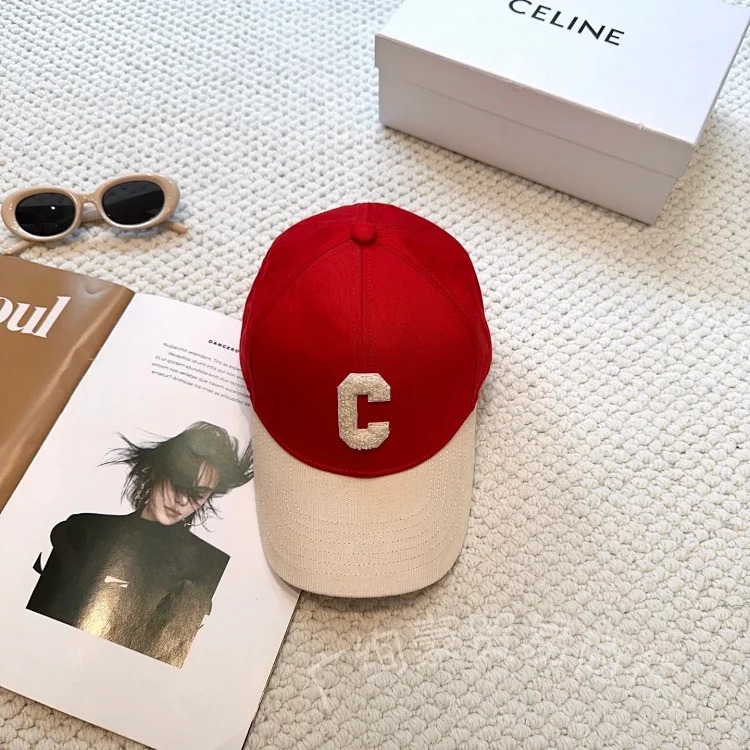 Chanel CE Home British style color block two-color peaked cap embroidered retro style versatile daily baseball cap letter duck tongue