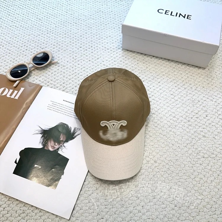Chanel CE Home British style color block two-color peaked cap embroidered retro style versatile daily baseball cap letter duck tongue